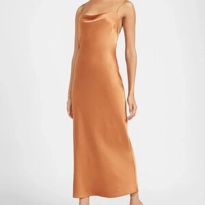 Express Cowl Neck Satin Dress